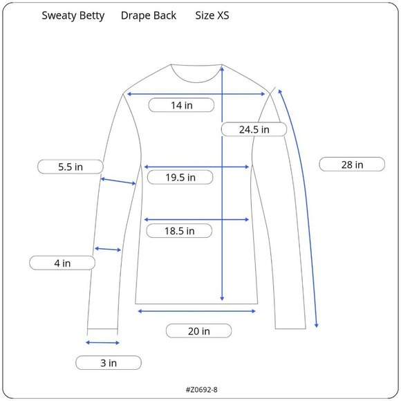 Sweaty Betty Enchant‎ Drape Back Long Sleeve Top Wome Size XS - Picture 9 of 9